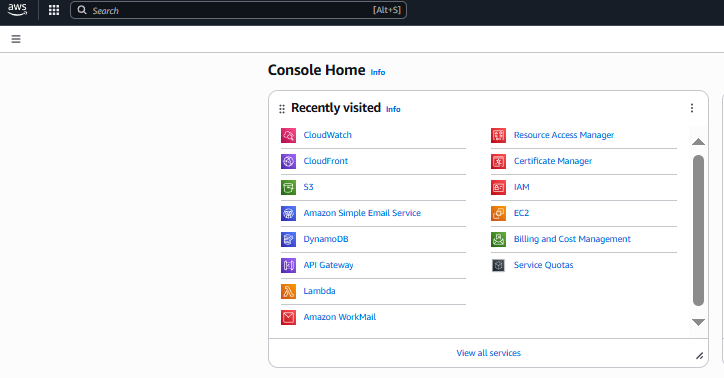 AWS Console - DisasterTech Serverless Backend